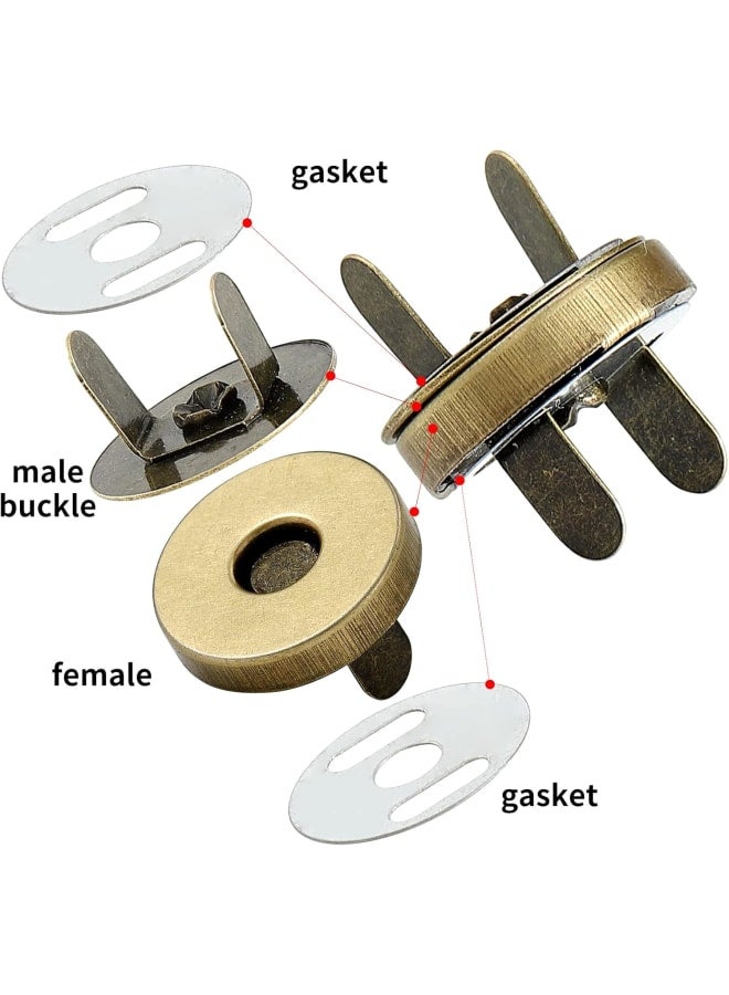 100 Sets Bronze Color,Magnetic Button Clasp Snaps 18mm, for Purse Magnetic Clasp for Bag Closure Magnetic snap Button Replacement Set. Great for Sewing, Craft, Purses, Bags, Clothes, Leather  - Image 3