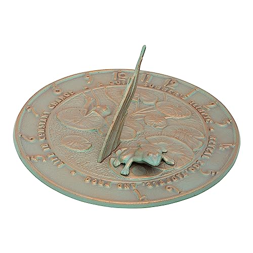 Whitehall Products Frog Sundial, Copper Verdi - Image 1