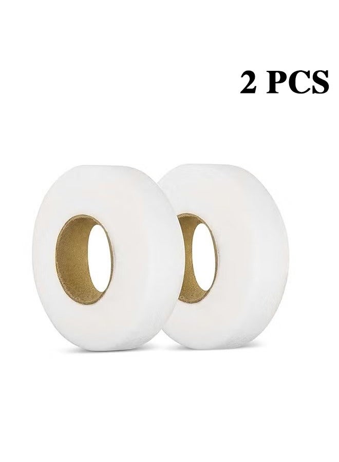 Realfrog 2-Roll Double Sticky Iron-On Fabric Tape, White Iron-On Fabric Tape Heavy Duty Fusible Adhesive Hemming Strip to Repair Curtains Clothes Pants Pillow Case, No Sewing (0.78-inch, 70 Yard)  - Image 1