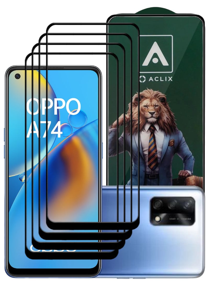 ACLIX 4 Pieces Antistatic ESD Dustproof Premium Quality High Definition Tempered Glass Screen Protector Designed For Oppo A74 - Image 1