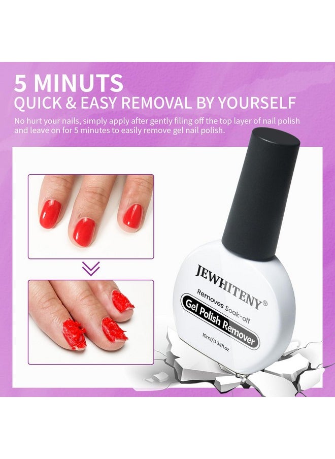 JEWHITENY - JEWHITENY 10ML Gel Nail Polish Remover 2pcs Professional Gel Remover for Nails 3-5 Minutes Gel Nail Remover Easy And Quick Remove No Need Soaking or Wrapping Gel Remover - Image 1