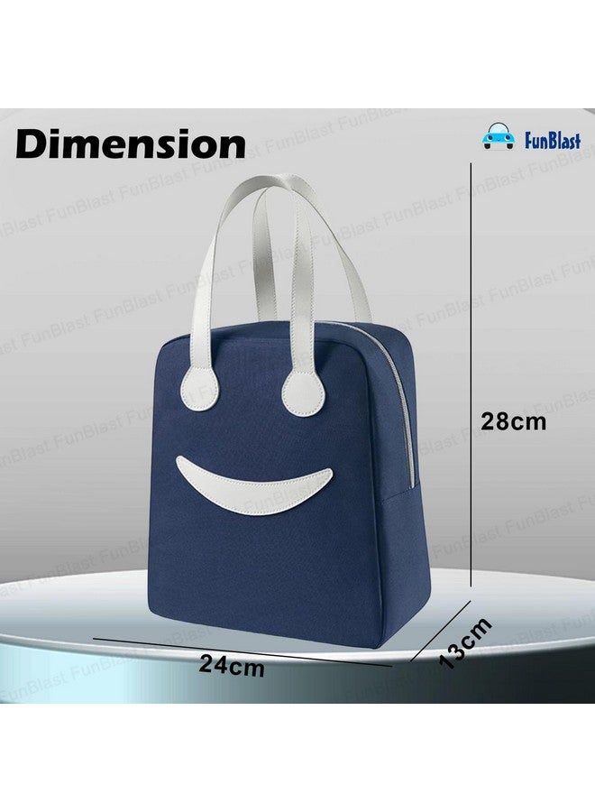 FunBlast Lunch Bag - Insulated Travel Lunch Bag for Office, Multi-Purpose Lunch Box Carrying Bag for Women/Men/Tiffin/Storage Bag for Lunch Box, Tiffin Bag (Blue) - Image 2