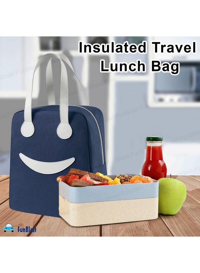 FunBlast Lunch Bag - Insulated Travel Lunch Bag for Office, Multi-Purpose Lunch Box Carrying Bag for Women/Men/Tiffin/Storage Bag for Lunch Box, Tiffin Bag (Blue) - Image 3