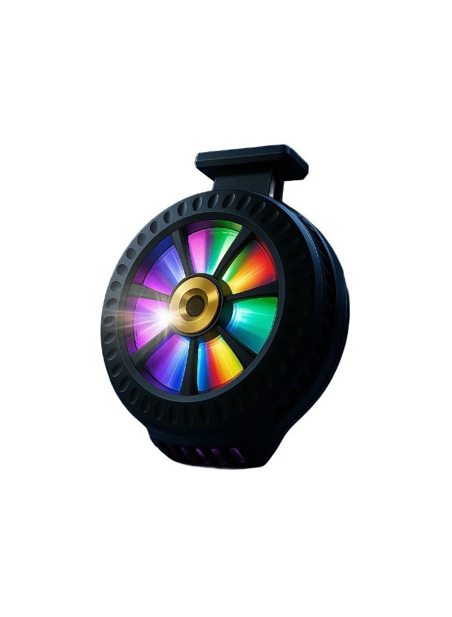 F01 Phone Fan with Instant Cooling - 4500RPM High Speed Fan - RGB Lighting - Compatible with All Phones - USB Cable - Black - Image 1