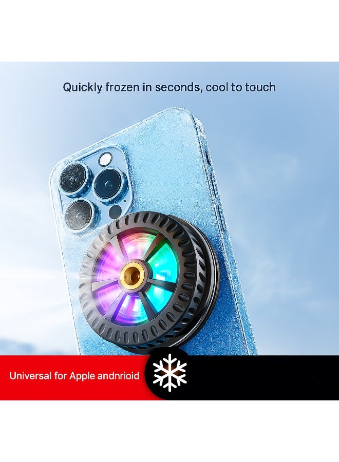 F01 Phone Fan with Instant Cooling - 4500RPM High Speed Fan - RGB Lighting - Compatible with All Phones - USB Cable - Black - Image 5