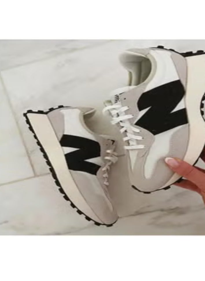 NB NB 327 Casual Sport Unisex Sneakers Black White  - Image 1