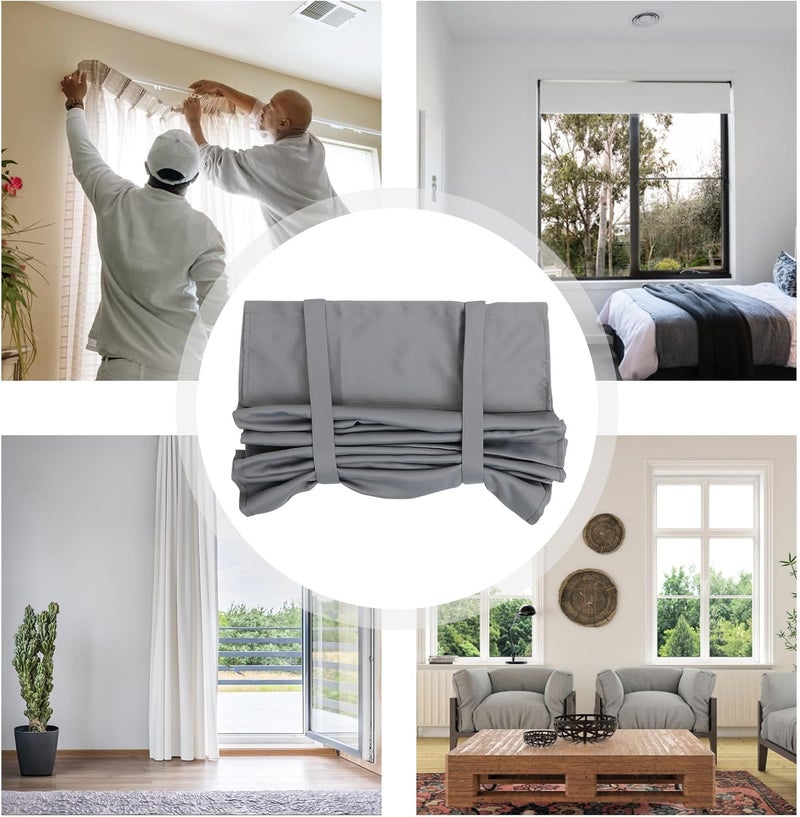 VICASKY Room Darkening Door Blackout Curtain Panel with Thermal Insulation, Dark Gray Solid Color Window Drape for Home and Bedroom, Heavy Duty Window Treatment with Hook and Loop Closure - Image 2
