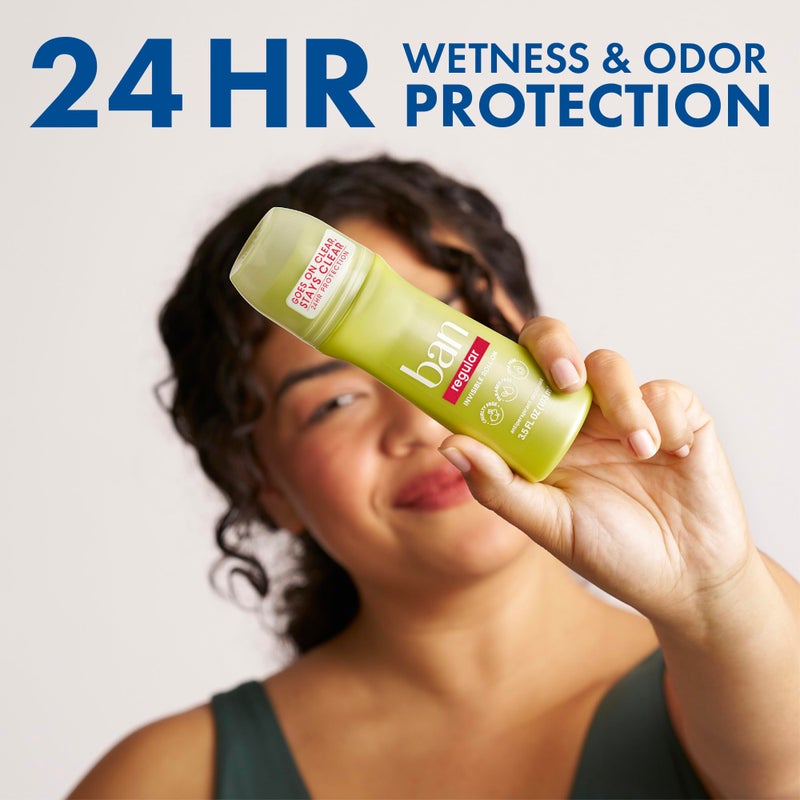 Ban Invisible Roll-on Antiperspirant Deodorant for Women and Men, 24-hour Underarm Odor & Sweat Protection, Powder Fresh, 3.5 Oz, Pack of 2 - Image 3