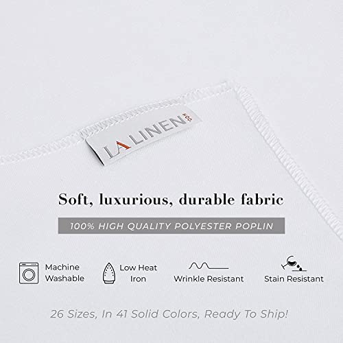 LA Linen Polyester Poplin Washable Round Tablecloth, Stain and Wrinkle Resistant Table Cover 58", Fabric Table Cloth for Dinning, Kitchen, Party, Holiday 58-Inch, Navy, (TCpop58R_NavyP72) - Image 2