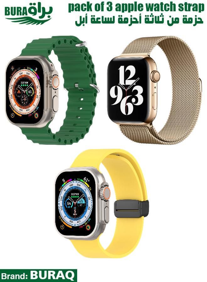 Apple Watch Band Strap For Apple Watch Ultra 2/Ultra 49mm, Series 10 46mm, 9/8/7 45mm, SE2/SE/6/5/4 44mm, 3/2/1 42mm