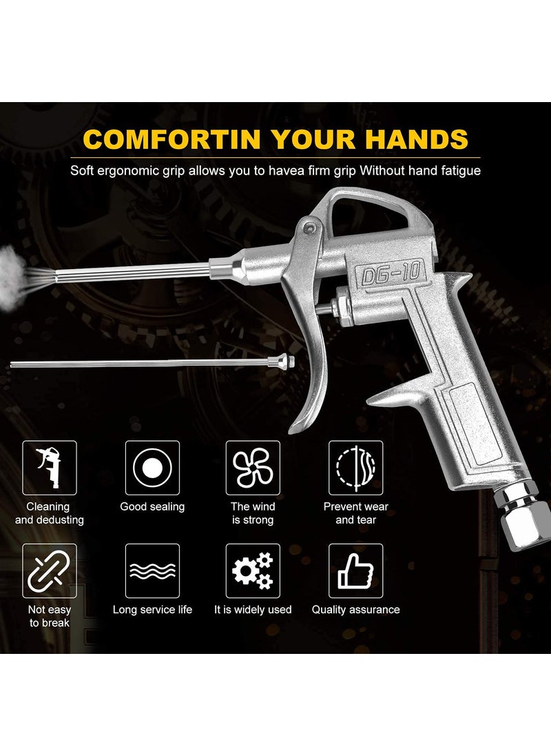 MEDBUDDY MEDBUDDY Industrial Air Blow Gun with Adjustable Air Flow Nozzle and 2 Steel Air flow Extension Pneumatic Air Compressor Accessory Tool Dust Cleaning Air Blower Gun  - Image 4