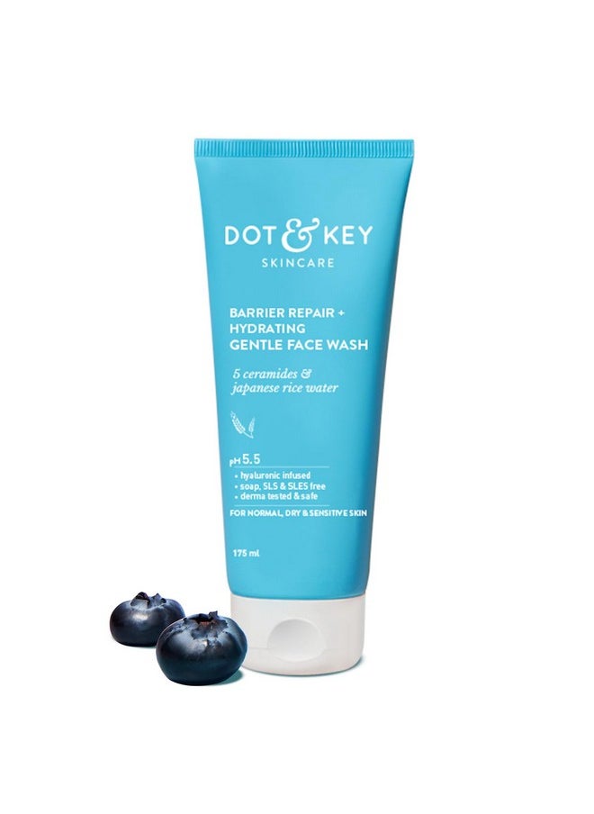 Dot & Key DOT & KEY Barrier Repair + Hydrating Gentle Face Wash With Probiotic| Ceremide Face Wash | Face Wash For Dry Skin,Normal Skin&Sensitive Skin | Gently Cleanses Skin From Dirt & Oil For Unisex,175ML  - Image 1