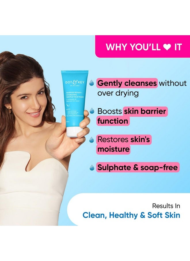 Dot & Key DOT & KEY Barrier Repair + Hydrating Gentle Face Wash With Probiotic| Ceremide Face Wash | Face Wash For Dry Skin,Normal Skin&Sensitive Skin | Gently Cleanses Skin From Dirt & Oil For Unisex,175ML  - Image 2