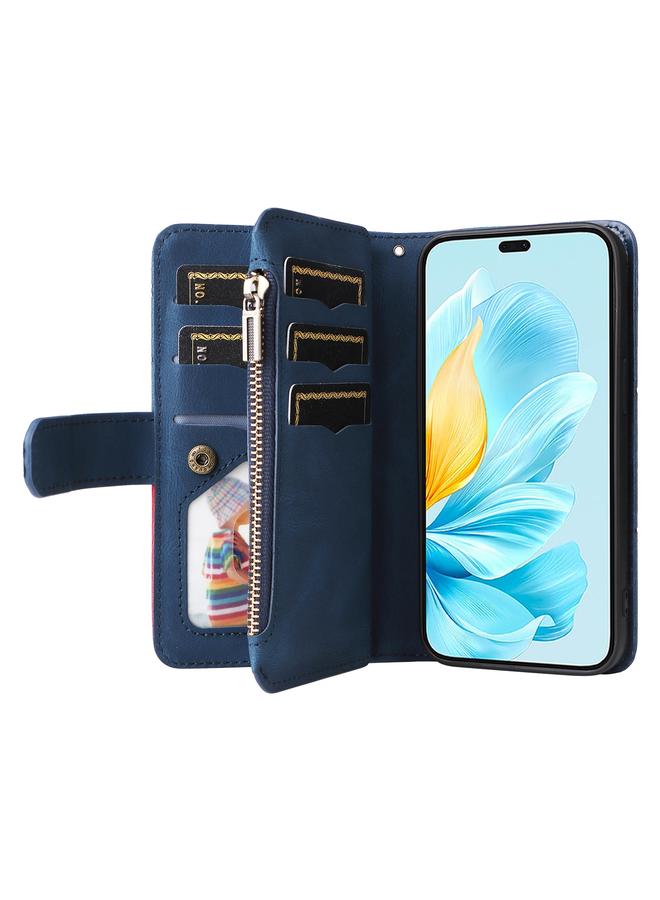 S-TOP Case For Honor 200 Lite Global Dual-color 9 Card Slots Zipper Wallet Leather Phone Case - Image 4