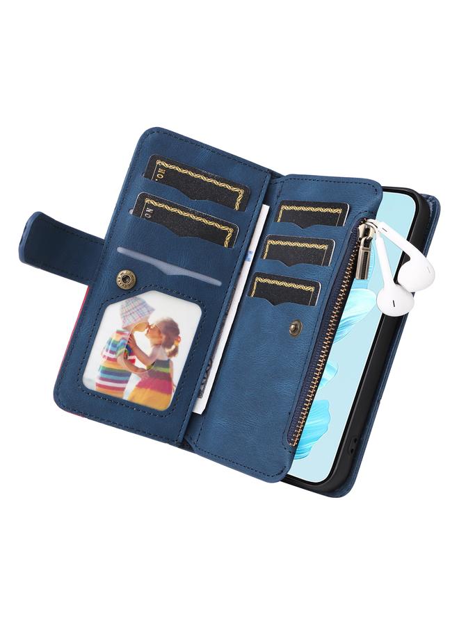 S-TOP Case For Honor 200 Lite Global Dual-color 9 Card Slots Zipper Wallet Leather Phone Case - Image 5
