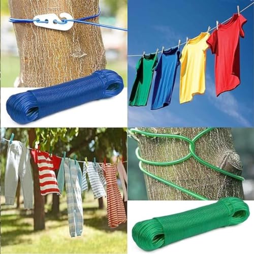 RK Trends PVC Coated Cloth Drying Wire with 2 Bonus Plastic Hooks: Weather-Resistant, Durable, and Versatile - Perfect for Clothesline, Laundry Drying, and More (10 Meter, 1) - Image 4