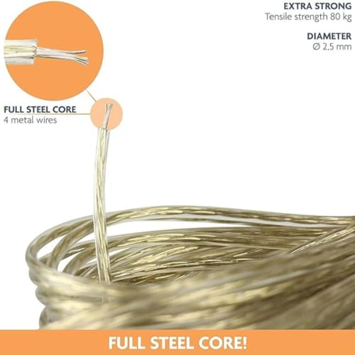 RK Trends PVC Coated Cloth Drying Wire with 2 Bonus Plastic Hooks: Weather-Resistant, Durable, and Versatile - Perfect for Clothesline, Laundry Drying, and More (10 Meter, 1) - Image 2