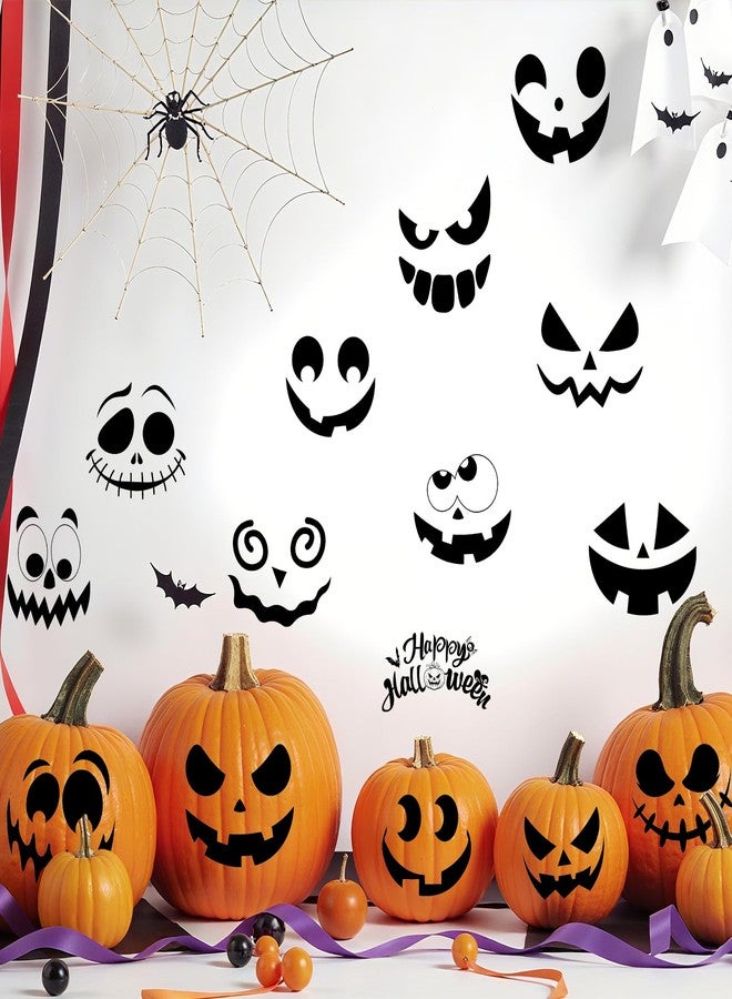 DERAYEE 24PCS Pumpkin Decorating Stickers Craft Kits, Fun Pumpkin Face Stickers Make Jack-O-Lantern Face Craft Decals for Halloween Party Favors Supplies DIY Activities Games Gifts (6 Sheets, Black) - Image 4