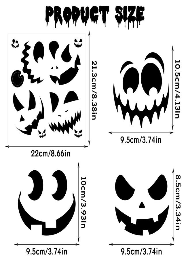 DERAYEE 24PCS Pumpkin Decorating Stickers Craft Kits, Fun Pumpkin Face Stickers Make Jack-O-Lantern Face Craft Decals for Halloween Party Favors Supplies DIY Activities Games Gifts (6 Sheets, Black) - Image 2
