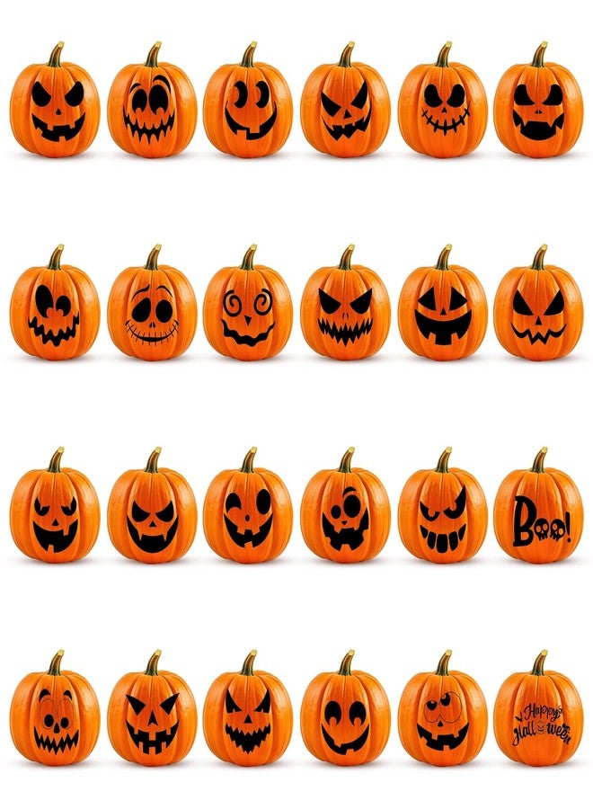 DERAYEE 24PCS Pumpkin Decorating Stickers Craft Kits, Fun Pumpkin Face Stickers Make Jack-O-Lantern Face Craft Decals for Halloween Party Favors Supplies DIY Activities Games Gifts (6 Sheets, Black) - Image 3