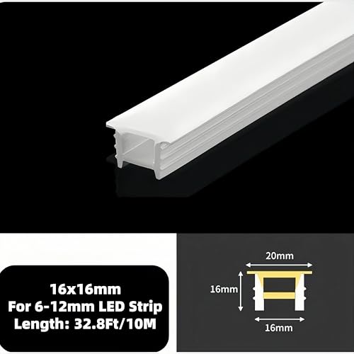 KSDLMPA 33Ft/10M Silicone LED Channel System, Aluminum Profile Substitutes 16x16mm DIY LED Neon Rope Light IP67 Waterproof for 6-12mm LED Strip Light Installation, for Indoor Outdoor Ambient Decor - Image 3