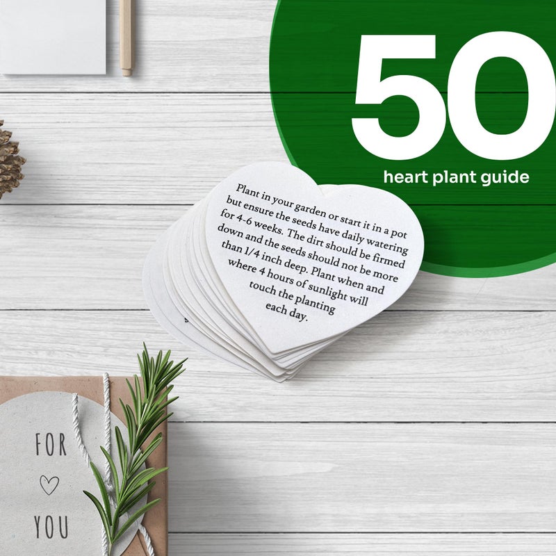 Seed Bloom 50 Set of Heart Planting Guide with Glassine Envelopes â€“ Perfect for Seed Paper Products, Wedding Favors, and Gift Sets - Image 3