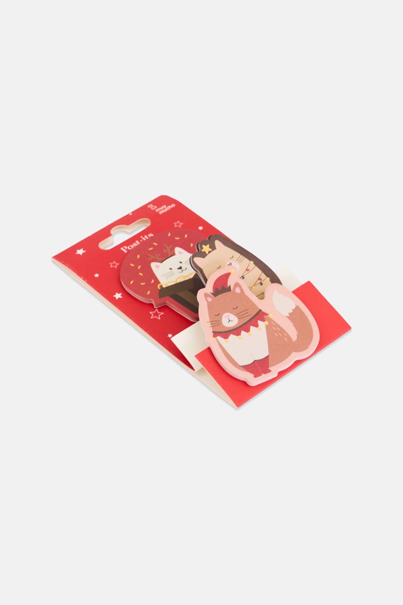 Muy Mucho 3 Pcs Post-Its Merry Christmas Notepad, Red - Image 3