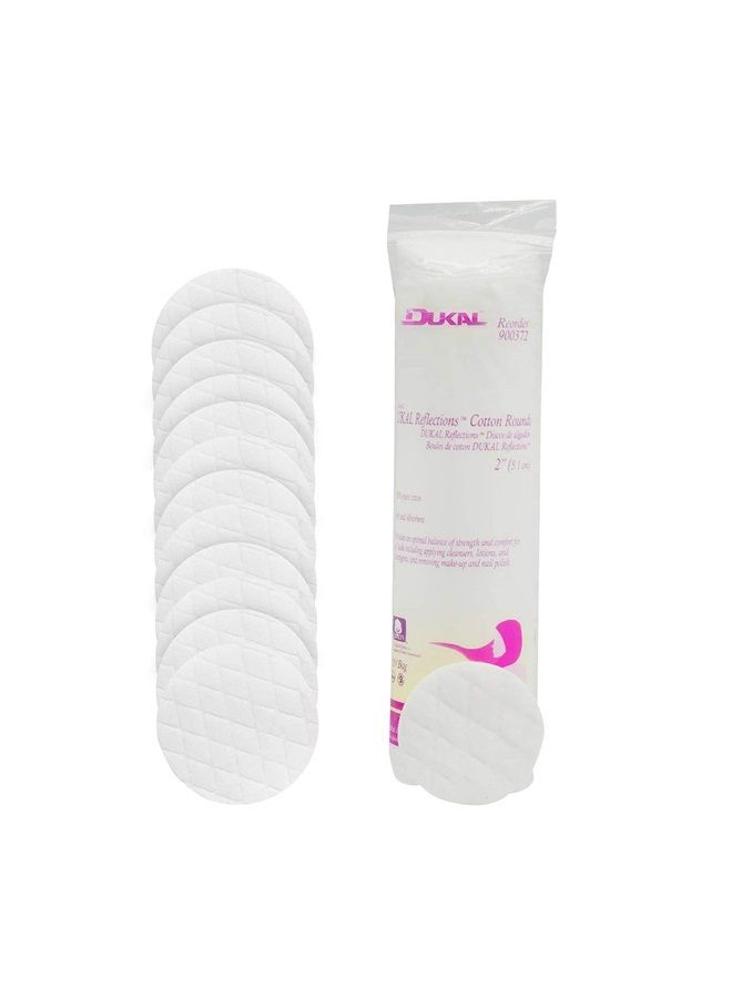 dukal Cotton Rounds 2". Pack of 80 Cosmetic Cotton Pads for Face. 100% Cotton Makeup Pads for Procedures. Facial Makeup Remover Disposable Pads. Hypoallergenic. Soft and Durable. - Image 1