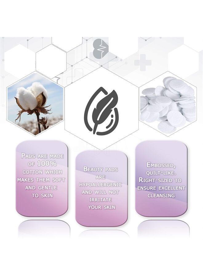 dukal Cotton Rounds 2". Pack of 80 Cosmetic Cotton Pads for Face. 100% Cotton Makeup Pads for Procedures. Facial Makeup Remover Disposable Pads. Hypoallergenic. Soft and Durable. - Image 2