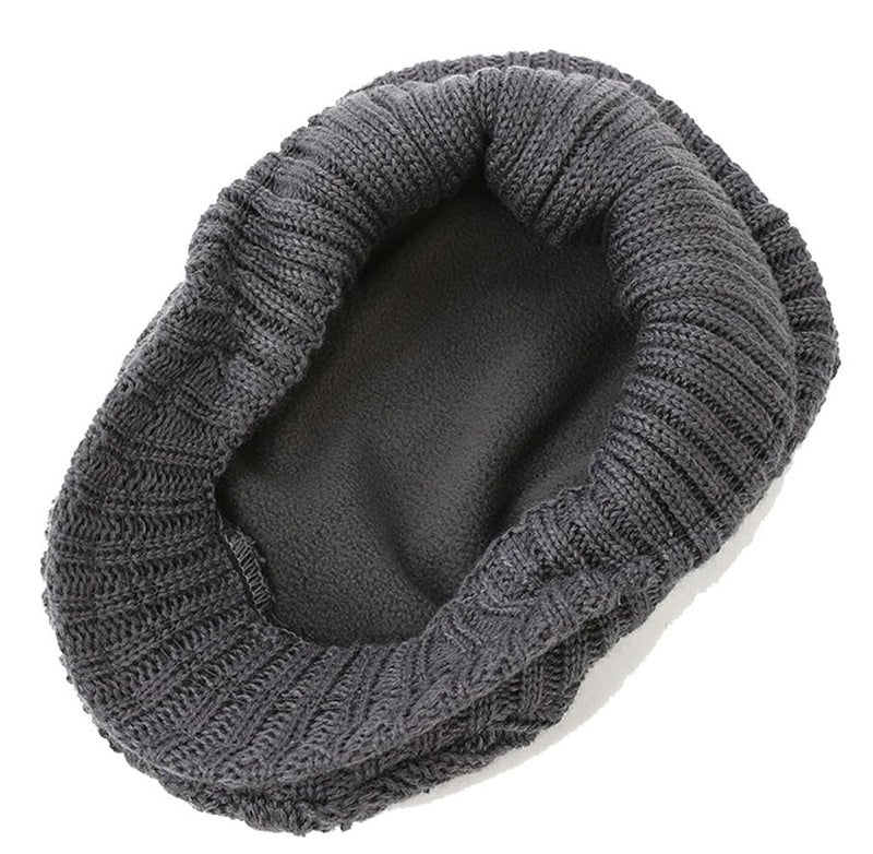 Pocadri Winter Knitted Newsboy Hat for Women Men Vintage Thick Beret Ivy Cap Warm French Style Flap Hats Ear Pretection Khaki - Image 3