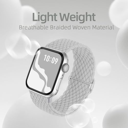 Suitisbest Braided Stretchy Solo Loop Compatible for Apple Watch Band 38mm 40mm 41mm 42mm 44mm 45mm 46mm 49mm for Women Men, Nylon Elastic Straps Wristbands for iWatch Series 10 9 8 7 6 5 4 3 11 Ultra/SE 3 2 1 - Image 3
