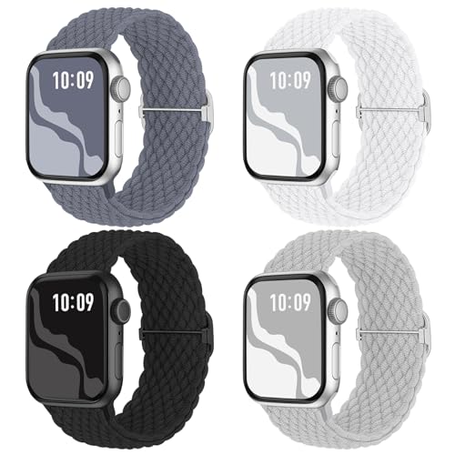 Suitisbest Braided Stretchy Solo Loop Compatible for Apple Watch Band 38mm 40mm 41mm 42mm 44mm 45mm 46mm 49mm for Women Men, Nylon Elastic Straps Wristbands for iWatch Series 10 9 8 7 6 5 4 3 11 Ultra/SE 3 2 1 - Image 1