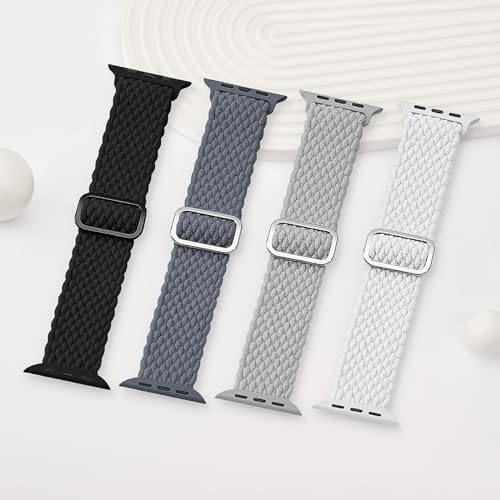 Suitisbest Braided Stretchy Solo Loop Compatible for Apple Watch Band 38mm 40mm 41mm 42mm 44mm 45mm 46mm 49mm for Women Men, Nylon Elastic Straps Wristbands for iWatch Series 10 9 8 7 6 5 4 3 11 Ultra/SE 3 2 1 - Image 4