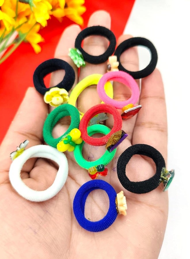Hivata Rubber Band 10pc & Hair Claw 10pc Smooth Elastic Cotton Stretch For Curly Hair Band Ties Soft Hair Accessories Ponytail Holders Trending Ties School Wear Clutcher Multi Color in Women & Girls - Image 2