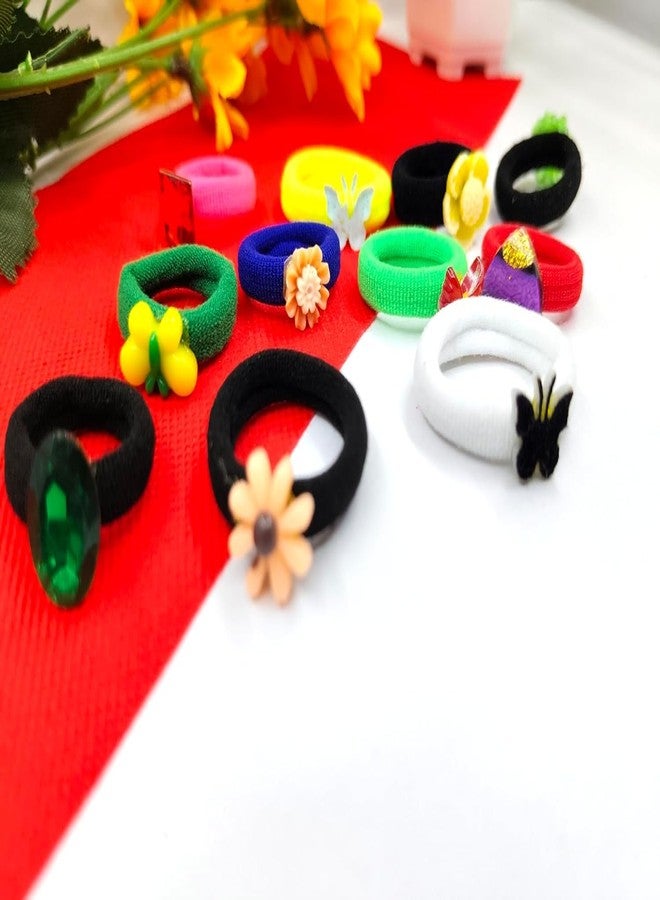 Hivata Rubber Band 10pc & Hair Claw 10pc Smooth Elastic Cotton Stretch For Curly Hair Band Ties Soft Hair Accessories Ponytail Holders Trending Ties School Wear Clutcher Multi Color in Women & Girls - Image 4