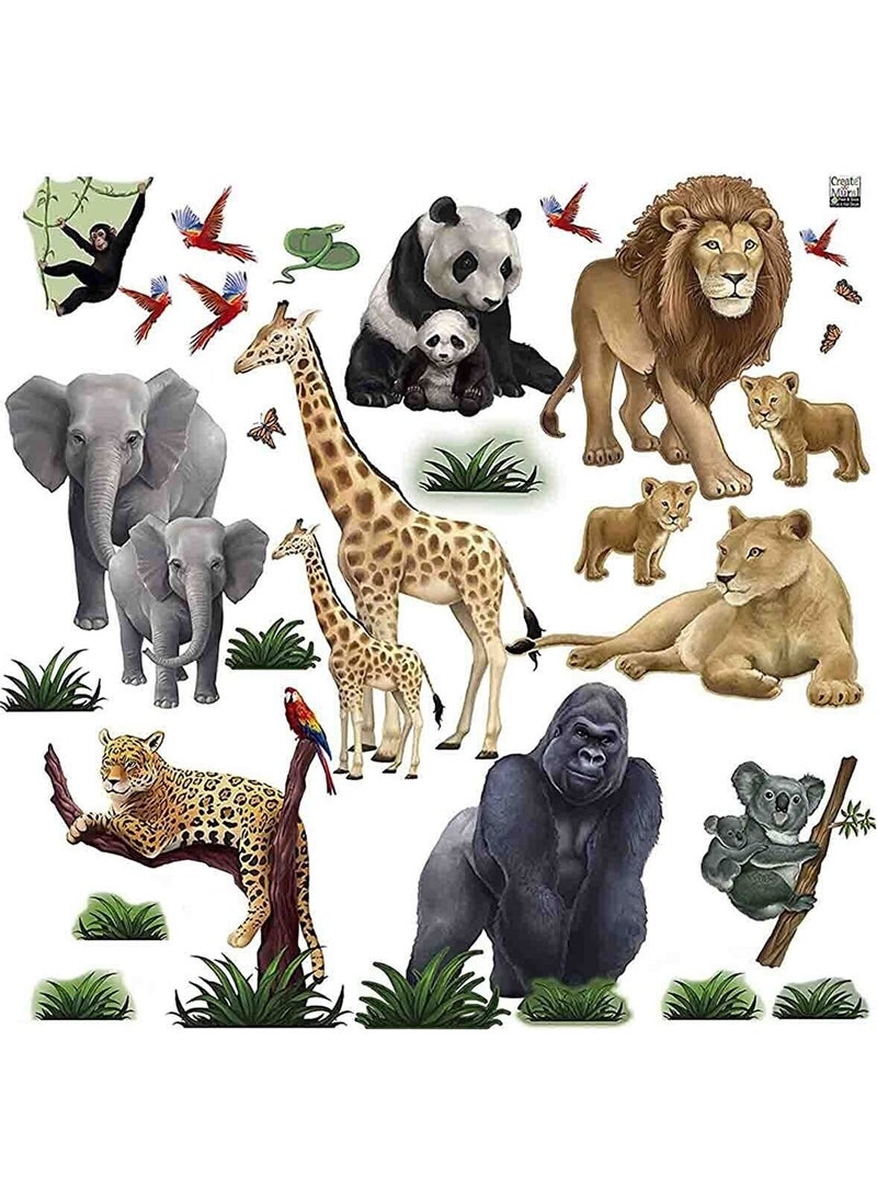 Kt Group Large Size Wild Animals Wall Sticker Set - pzsku/Z0C1F398899663525EFF5Z/45/_/1725791076/957c1cef-c0f8-4184-a20f-0d34446ca281