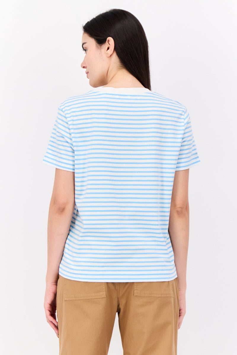 ESPRIT Women Crew Neck Short Sleeves Stripes  T-Shirt, Multicolor - Image 3