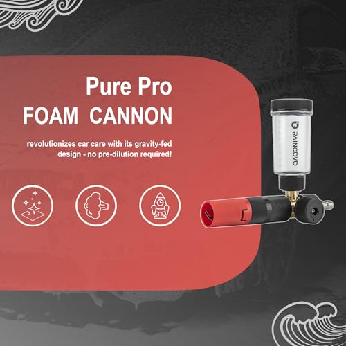 Raincovo Pure Pro Foam Cannon for Pressure Washer, Adjustable Nozzle with 1/4” Quick Connector, Power Washer Soap Cannon for Car Detail, Additional 1.1mm Orifice Nozzle - Image 2