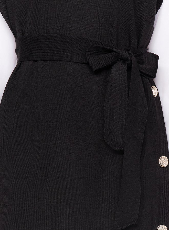 trendyol Black Button Detailed Knitwear Sweater Dress - Image 4