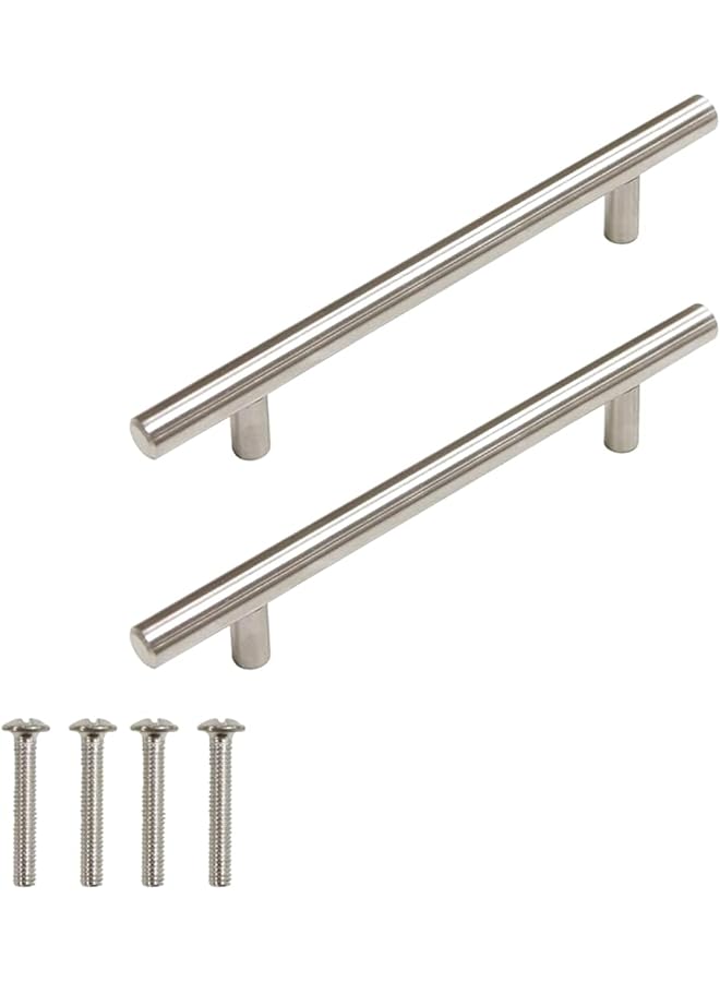 The Bros Home Building Store 10 PCS 128mm(5inch) Hole Centers Stainless Steel Kitchen Cabinet Door Handles and Pulls Cabinet Knobs Length 192mm(7.5inch) Brushed Nickel - Image 1