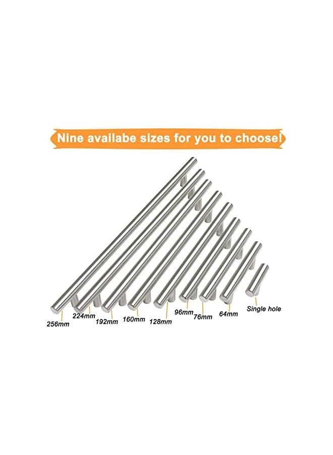 The Bros Home Building Store 10 PCS 128mm(5inch) Hole Centers Stainless Steel Kitchen Cabinet Door Handles and Pulls Cabinet Knobs Length 192mm(7.5inch) Brushed Nickel - Image 5