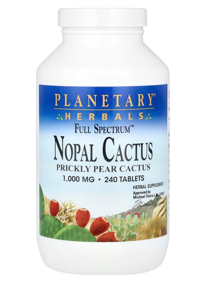 PLANETARY HERBALS Full Spectrum™ Nopal Cactus 1000 mg 240 Tablets 
