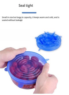 Generic 6Pcs Set Of Silicone Fresh-Keeping Lids, Food Cover, Stretch Bowl Lids, Dust-Proof Silicone Fresh-Keeping Lids, Sealing Lids Blue  - Image 4