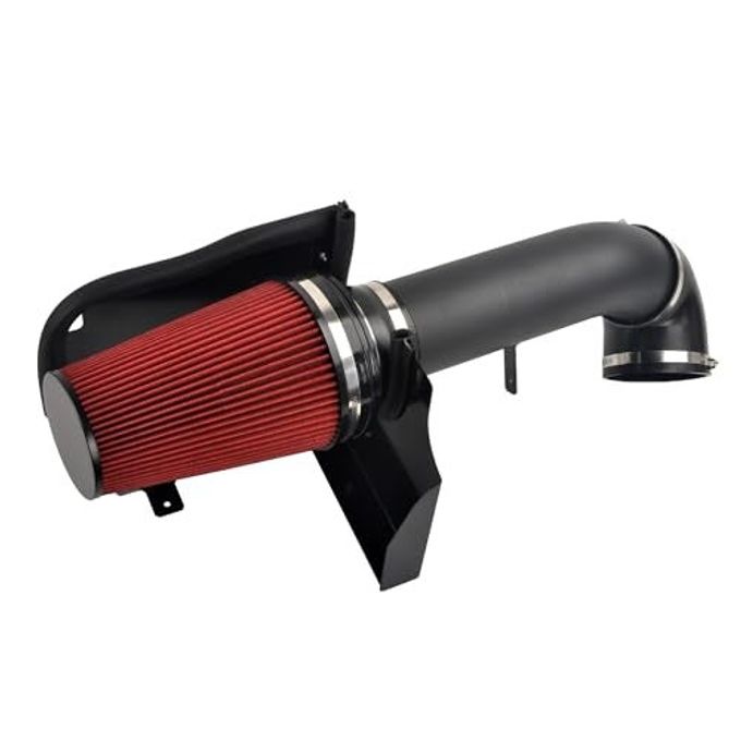 GESEXI 4" Cold Air Intake System + Heat Shield Compatible with 1999-2006 GMC/Chevy V8 4.8L/5.3L/6.0L Silverado 1500/2500/3500 (Black & Red) - Image 1