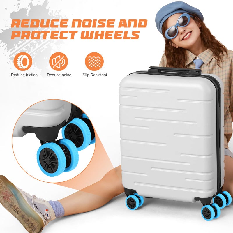 DIGIGRE Luggage Wheel Covers, 8 PCS Silicone Wheel Protector Covers for 2-2.6 inches 8-Spinner Wheels, Wear-Resistant, Anti-Noise, Pink+Green - Image 2