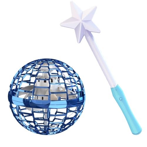 ATHLERIA Blue Flying Orb Ball with WandCosmic Globe Hover Boomerang Mini Drones for KidsCool Gadgets Christmas Birthday Gifts Toys for Boy Girl Teens 6 7 8 9 10 Year Old - Image 1