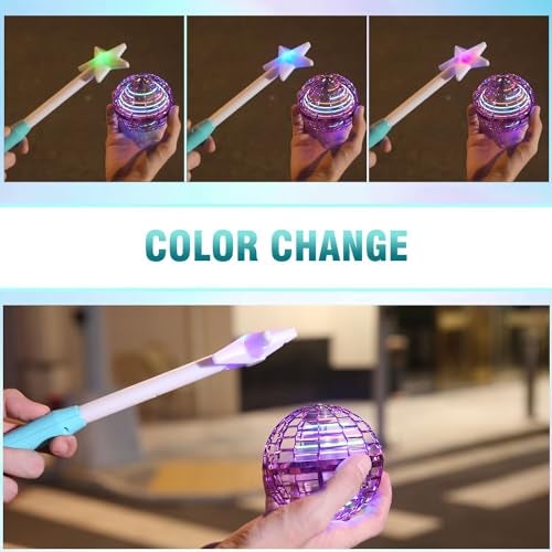 ATHLERIA Blue Flying Orb Ball with WandCosmic Globe Hover Boomerang Mini Drones for KidsCool Gadgets Christmas Birthday Gifts Toys for Boy Girl Teens 6 7 8 9 10 Year Old - Image 5