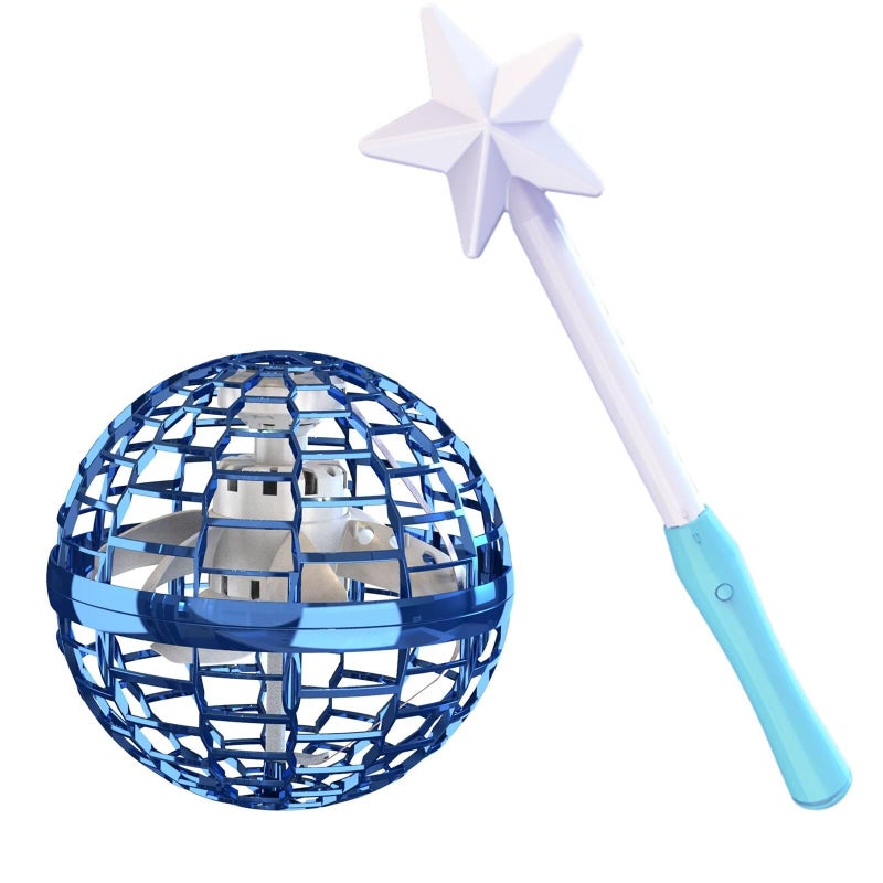 ATHLERIA Blue Flying Orb Ball with WandCosmic Globe Hover Boomerang Mini Drones for KidsCool Gadgets Christmas Birthday Gifts Toys for Boy Girl Teens 6 7 8 9 10 Year Old - Image 3