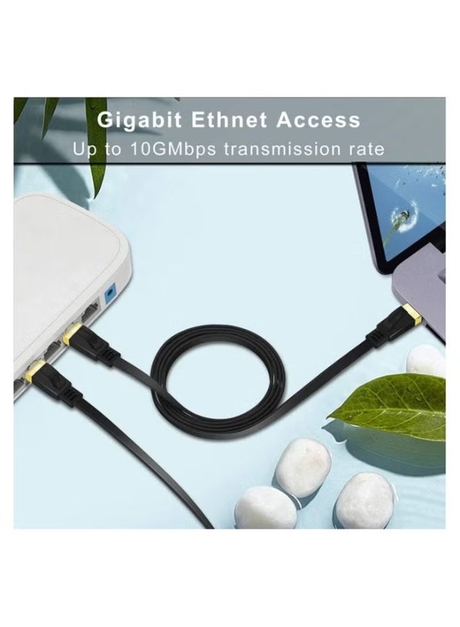 30M Cat 7 Ethernet Cable High Speed Gigabit Flat Lan Network Cable with RJ45 Gold Plated Connector 10Gbps 600Mhz Shielded Internet Patch Cord - Image 5