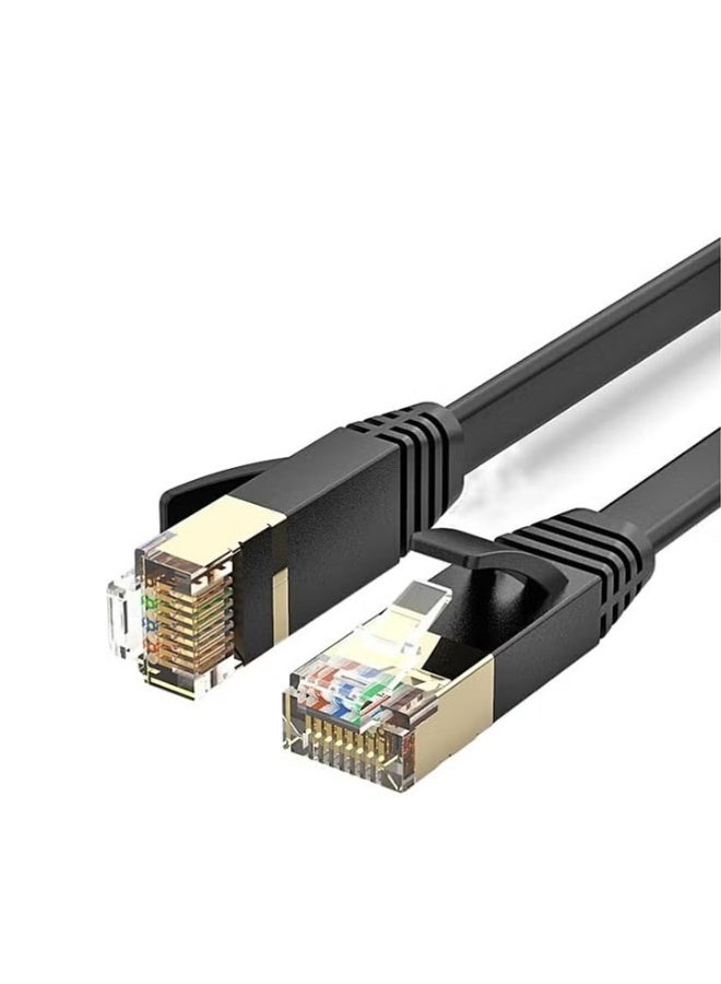 30M Cat 7 Ethernet Cable High Speed Gigabit Flat Lan Network Cable with RJ45 Gold Plated Connector 10Gbps 600Mhz Shielded Internet Patch Cord - Image 1